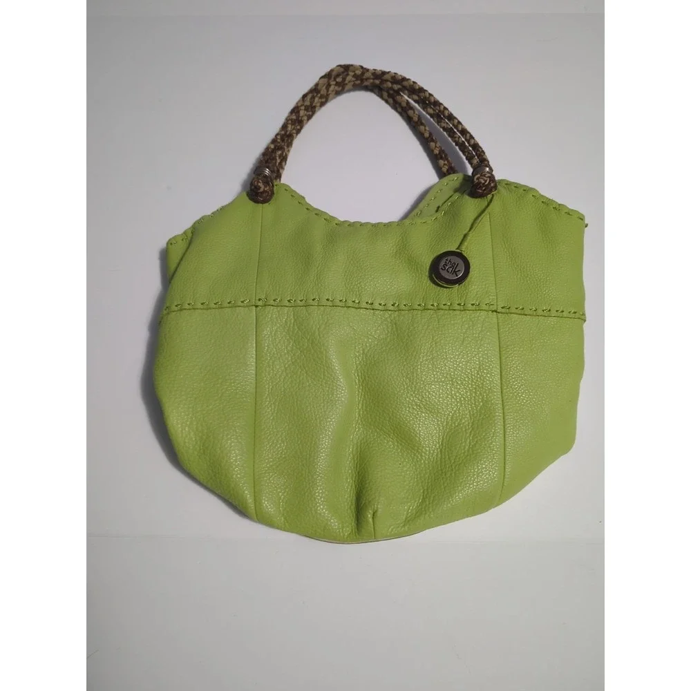 The Sak Indio Hobo Bag lime green pebbled leather braided strap boho slouchy